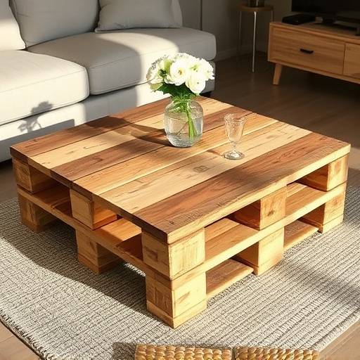 Table basse fabriqu&radic;&copy;e &radic;&dagger; partir de palettes en bois